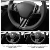 For Tesla Model 3 (2019-) / Model Y Car Steering Wheel Trim Sticker Anti Scratch Carbon Fiber Car Interior Accessory OEM