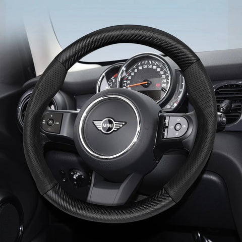 Carbon Fiber Leather Wheel Cover for Mini R50 R56 Car Interior Accessory Hocasen