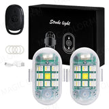 Wireless LED Strobe Warning Lights with Remote Control 2PCS LED Ambient Light MAGIC COLORM