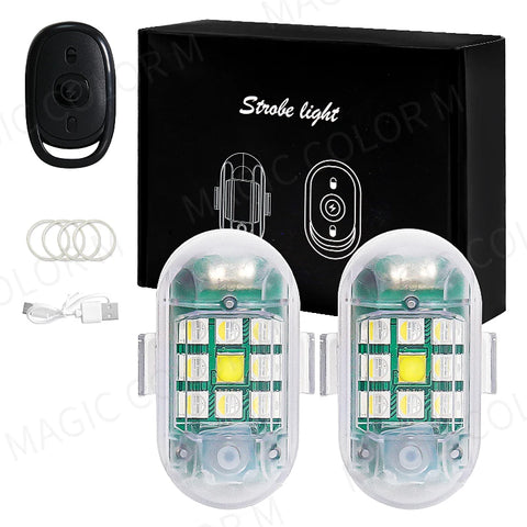 Wireless LED Strobe Warning Lights with Remote Control 2PCS LED Ambient Light MAGIC COLORM