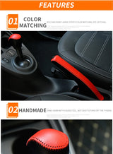 Premium Leather Gear Shift Cover for Smart 453 Fortwo Car Interior Accessory GMUNI