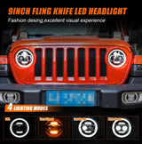 For Jeep Wrangler JL 2018 2019 2020 Car 9 Inch Round Led Headlights Hi Low Beam with Halo DRL Turn Signal Headlamp Accessorie