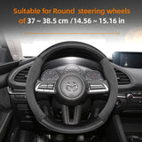 Suede Carbon Fiber Steering Wheel Cover for Mazda 3 CX-5