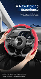 BYD Snap-On Sports Suede Steering Wheel Cover Interior