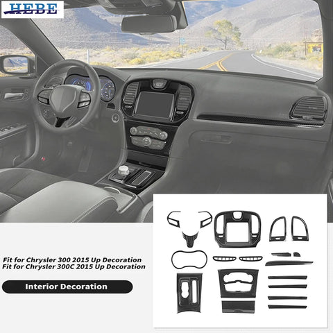 Carbon Fiber Trim Kit for Chrysler 300C 2015-2026 Car Interior Accessory HEBE