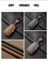Aluminum Alloy Goatskin Car Key Case Cover For Changan Eado Unit CS35plus CS55plus CS75plus Car Key Protection Shell Accessor
