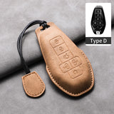 Leather Car Key Case Cover Shell For DENZA D9 EV D9 DM Sheep Suede Car Remote Key Bag Case Protecter Keychain Cover Decorative