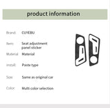 For Audi C8 A6 A7 S6 S7 (2019-2025) Made of Alcantara Seat Adjustment Buttons Panel Trim Sticker Car Interior Tuning Accessory