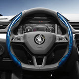 Carbon Fiber Texture Steering Wheel Cover for Skoda