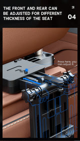 Upgraded Dual-Use Car Table for Steering Wheel and Backseat, with Phone Holder Cup Holder, Heavy-Duty 20kg Load