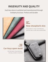 Sheep Suede Car Key Case Cover Shell for Various Toyota Models
