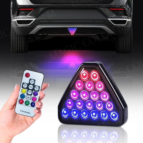 F1 Style Triangle LED Rear Brake Lamp Universal 12V LED Ambient Light MAGIC COLORM