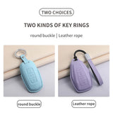 Car Key Case Cover for Geely New Coolray 2023-2025 X6 Emgrand Global Hawk GX7 PU Leather Car Keychain Car Interior Accessory