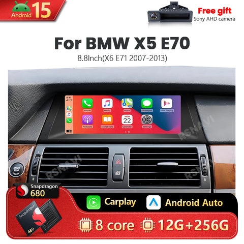 Snapdragon Wireless CarPlay Radio for BMW X5 X6 2007–2013 Android Head Unit RSNAVI