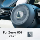 Car Steering Wheel Emblem Suede Decoration Sticker for Zeekr 001 21-25 Interior Modification Accessories