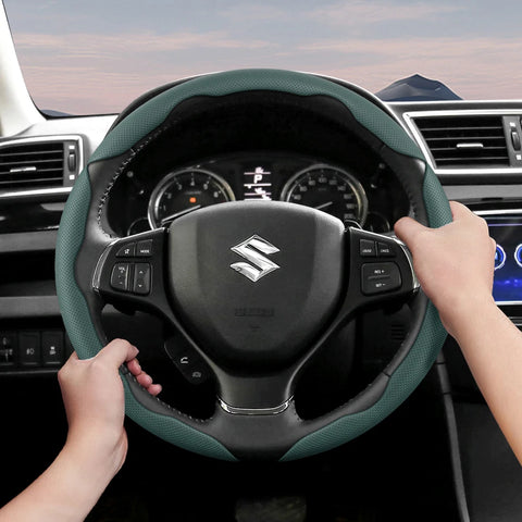 Breathable Leather Steering Wheel Cover for Suzuki Car Interior Accessory Hocasen