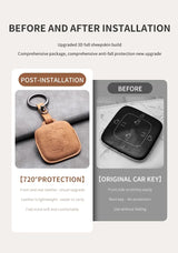 Car Key Cover For Zeekr 001 Leather Car Key protective cover For Zeekr 001 X 2021 2022 2023 Key Fob Cover OEM
