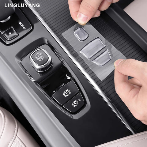 Central Control Gear Button Sticker for Volvo Car Interior Accessory LINGLUYANG