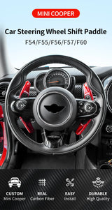 Shift Paddle Extension Carbon Fiber for Mini Cooper Car Interior Accessory GMUNI