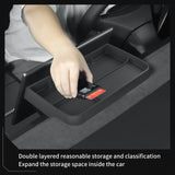 Smabee for Tesla Model Y 2025 Juniper Dashboard Storage Tray Car Display Screen Rear Storage Box Tray Accessories Black Dashb