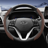 Split Snap-On Suede Steering Wheel Cover for Hyundai