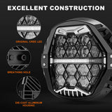 Emark 5.75 Inch LED Headlight For Harley Dyna Softail Sportster Triumph Victory 5 3/4 Headlamp With Hi/low Beam DRL 12V Led L