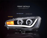 Projector Headlights with Angle Eyes for Lancer Evo X LED Ambient Light vland