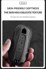 Suede Car Key Case Cover for Porsche Cars