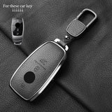 Metal and Leather Car Key Case Cover for Mercedes Benz