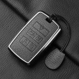 Metal and Leather Car Key Case Cover for Jaguar I-PACE Keychain Accessories