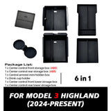 for Tesla Model 3 Highland 2024 Console Armrest Storage Organizer Interior Storage Box Interior Accessorie
