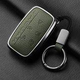 Aluminum Alloy Goatskin Car Key Case Cover for Jaguar JLR