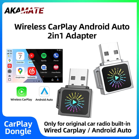 Mini Wireless CarPlay Android Auto Adapter Dongle CarPlay Adapter AKAMATE
