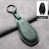 Leather Car Key Case Cover Shell For DENZA D9 EV D9 DM Sheep Suede Car Remote Key Bag Case Protecter Keychain Cover Decorative