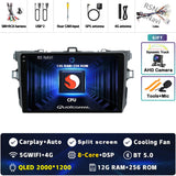 9-Inch 2K QLED Android Head Unit for Toyota Corolla 2007–2013
