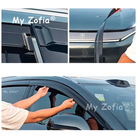 Deflectors For BYD Sealion 8 TANG L 2025 2026 Car Side Windows Visors Rain Eyebrow Sun Visor Awning Trim Accessories Deflecto