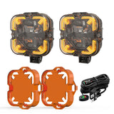 2pcs LED Work Lights with Lampshade For Truck Jeep Off Road SUV UTV ATV Car Headlamp Led Light 12v 24v White & Amber Spot Light