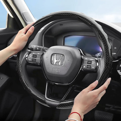 Honda Carbon Fiber Wave Shaped Steering Cover Car Interior Accessory Hocasen