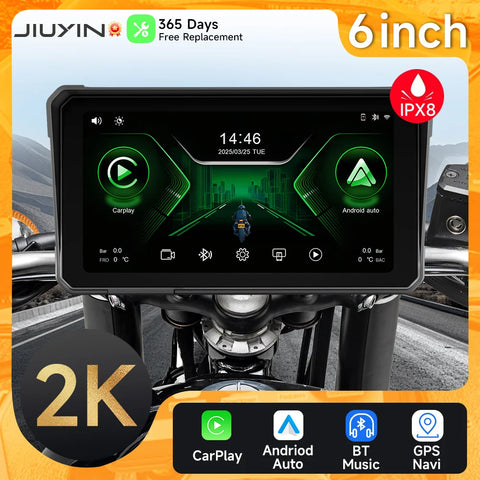 6-Inch IPX8 Waterproof Wireless CarPlay Motorcycle GPS Navigator Motorcycle GPS JIUYIN