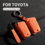 Suede Cars Key Case Cover For Toyota Auris Corolla Reiz Avensis Rav4 Levin Camry Verso Yaris Scion Aygo Protector Keychain Sh