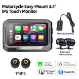 3.4" Motorcycle GPS Monitor with Wireless CarPlay