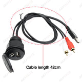 Waterproof AUX USB Extension Cable for 12V-24V Vehicles Car Interior Accessory AKAMATE