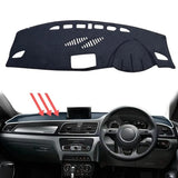 Plush Dashboard Protector Mat for Audi Q3 8U 2012–2018 Dashboard Mat CATUSIKI BLACK RHD