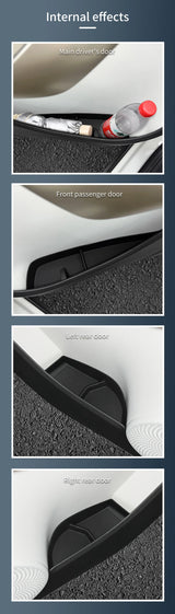 Smart #1 #3 Door Side Storage Box Front Rear Door Handle Tray Organizer Tidying TPE Car Accessories Black