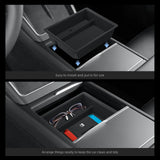 Smabee for Tesla Model Y Launch 2025 Juniper/Model 3 Highland Car Center Console Storage Box Tray Accessories Tidying Dashcam