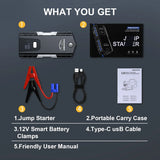 Car Jump Starter 6000A Peak 21800mAh (Up to 8L Gasoline or 10L Diesel Engine, 50 Times) 12V Car Battery Jump Starter