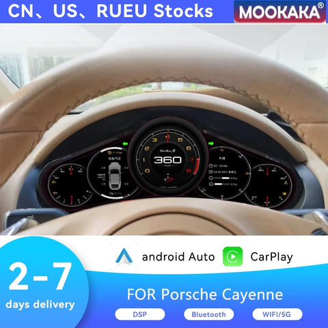 Digital LCD Instrument Cluster for Porsche Cayenne 2010–2017 Android Head Unit Aotsr