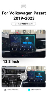 13.3-Inch Android 13 Multimedia Head Unit for Volkswagen Passat Android Head Unit Aotsr