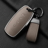 4 Button Aluminum Alloy Goatskin Car Key Case Cover for Nissan