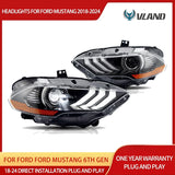 Black LED Dual Beam Projector for Mustang 2018-24 Car Interior Accessory Vland